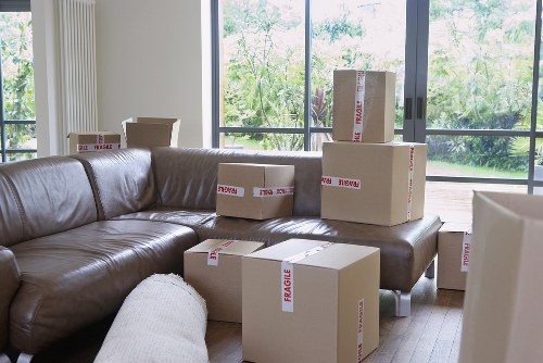 Packed household items ready for removals in Brentpark