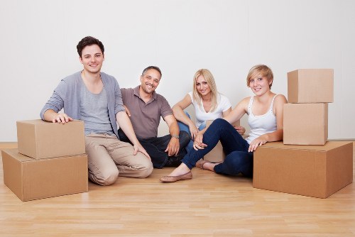 Business inventory arranged in temporary storage